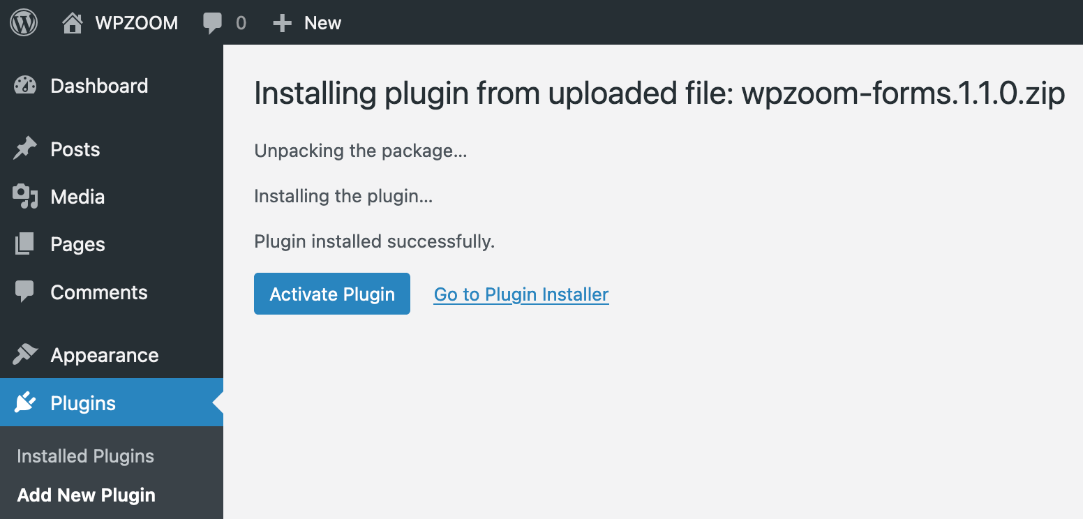 Activate plugin