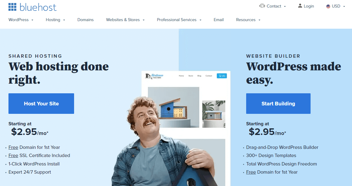 Bluehost WordPress host.