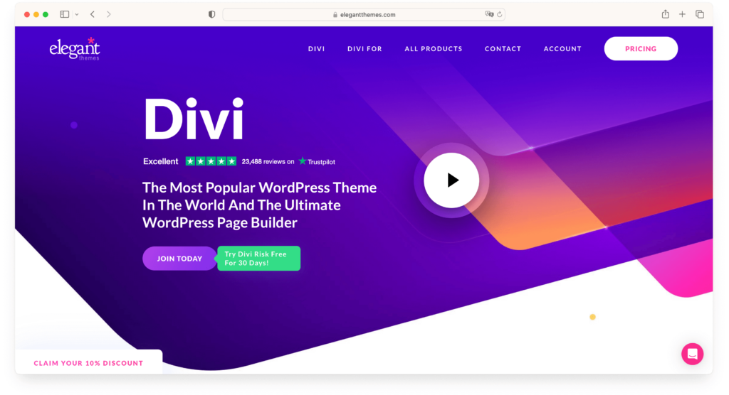 Divi page builder