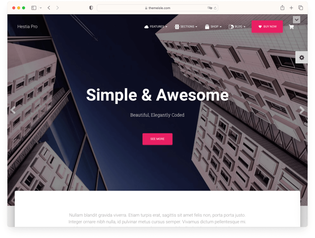 Hestia WordPress theme