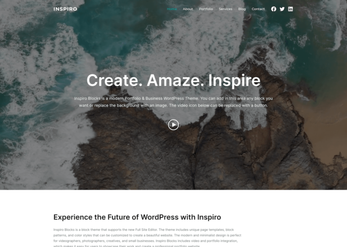 Inspiro Blocks - Free WordPress Full Site Editing Theme