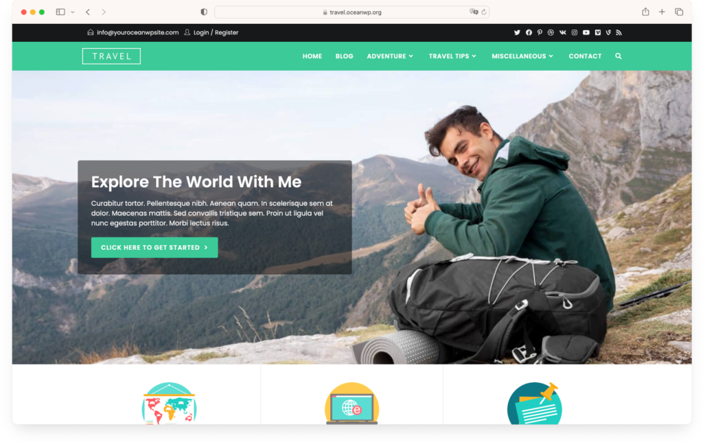 OceanWP travel theme