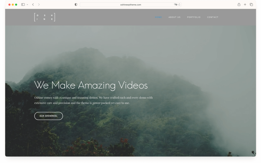 Oshine WordPress theme