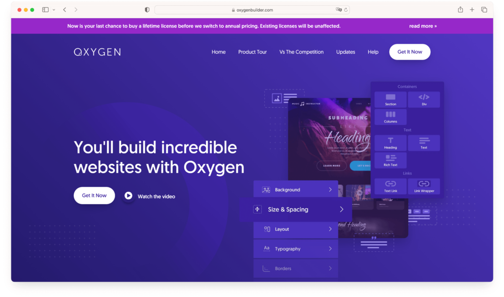 Oxygen site builder