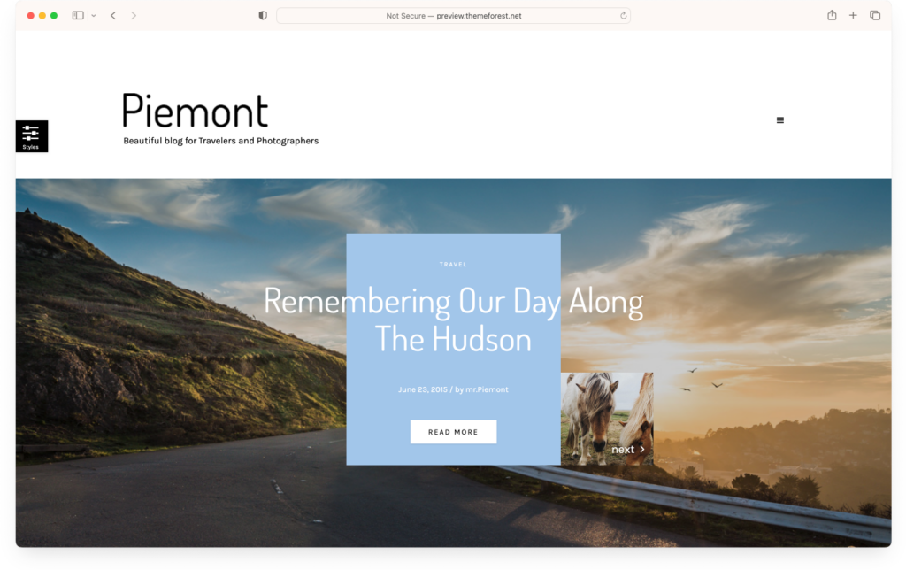 Piemont travel theme