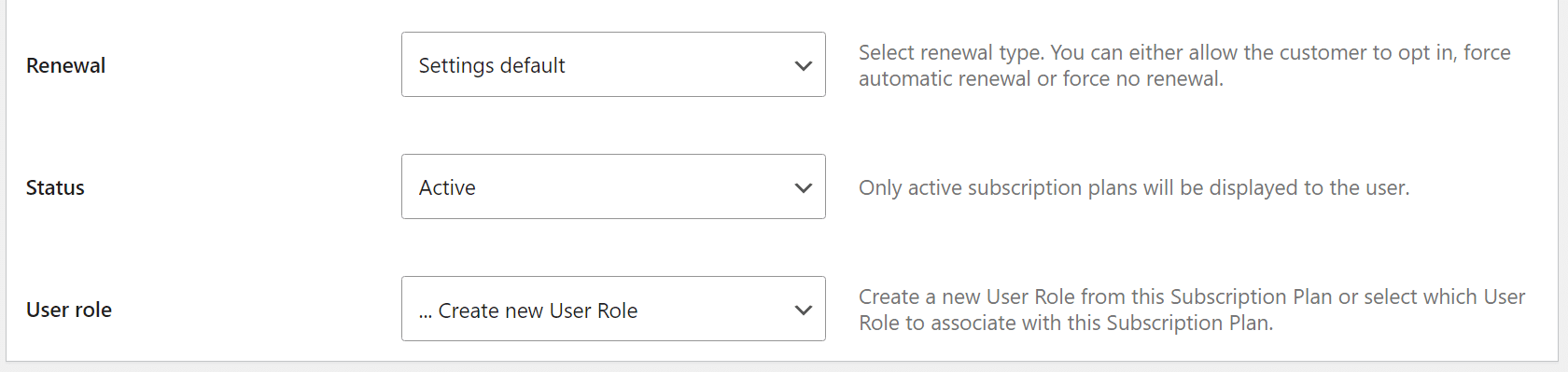 Renewal settings in Paid Member Subscriptions