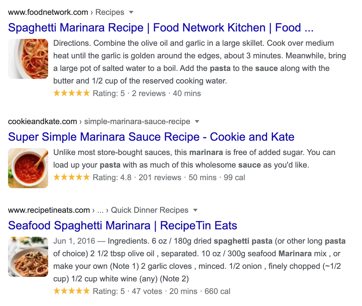 Recipe schema in SERPs