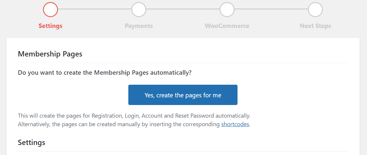 Paid Member Subscriptions setup wizard