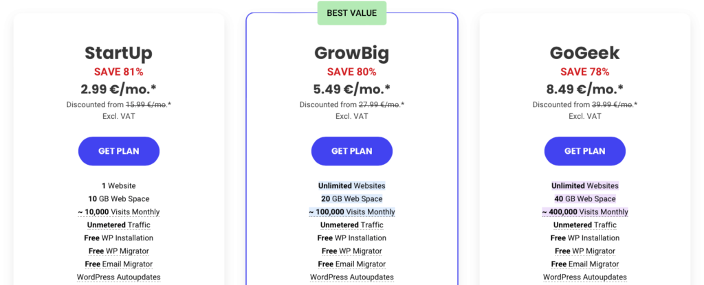 SiteGround Pricing