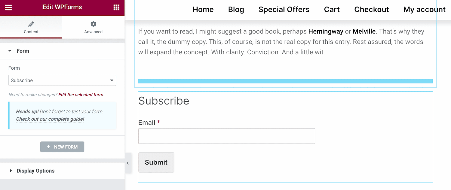 Simple subscription form