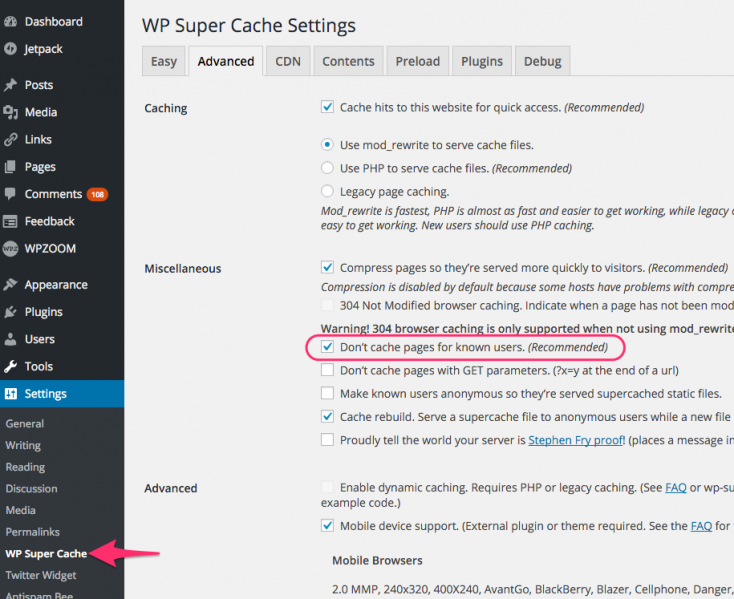 WP Super Cache