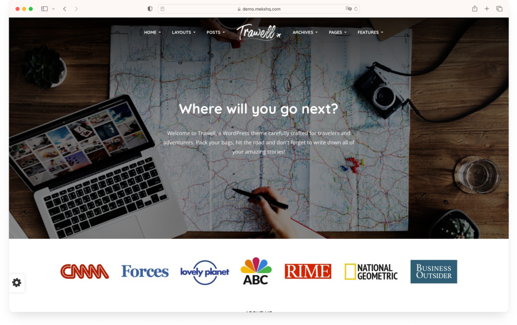 Trawell travel theme