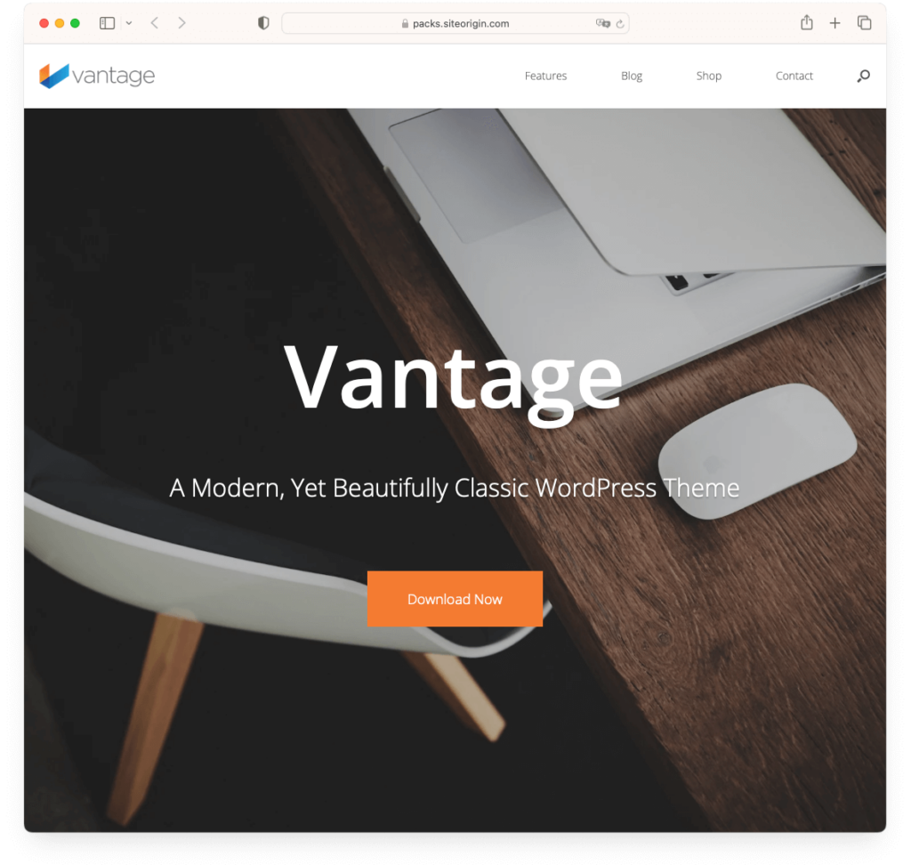 Vantage theme for business sites