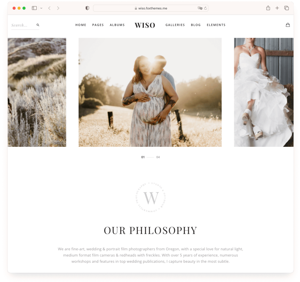 Wiso - a comprehensive WordPress photography theme