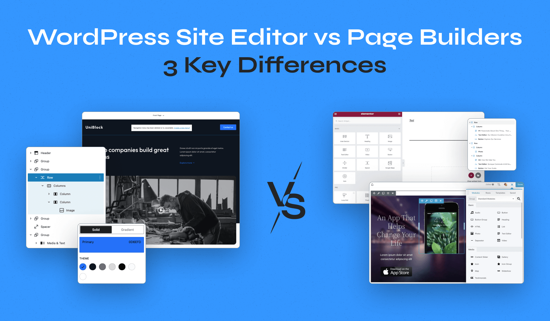 WordPress Site Editor vs Page Builders